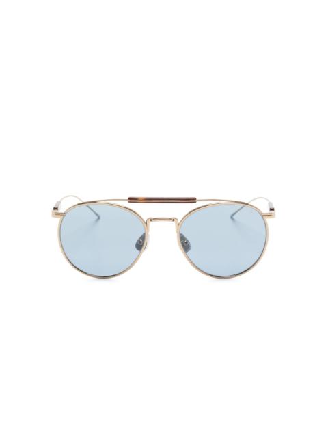 metallic round-frame sunglasses