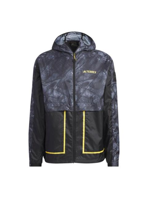 adidas National Geographic WIND.RDY Jacket 'Black Grey Yellow' HY4691