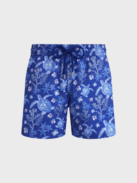 Men Stretch Short Swim Shorts X-Ray Turtles