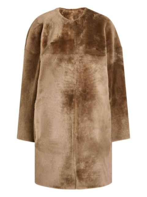 panelled oversized coat