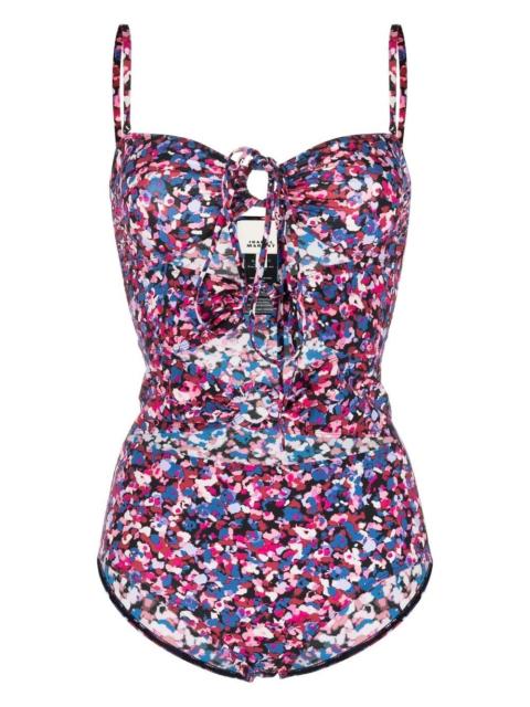 abstract-print swimsuit