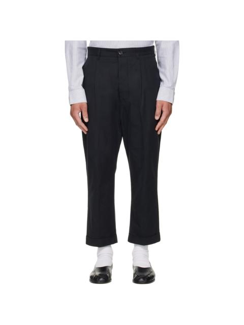 Black Cotton Carrot Oversized Trousers