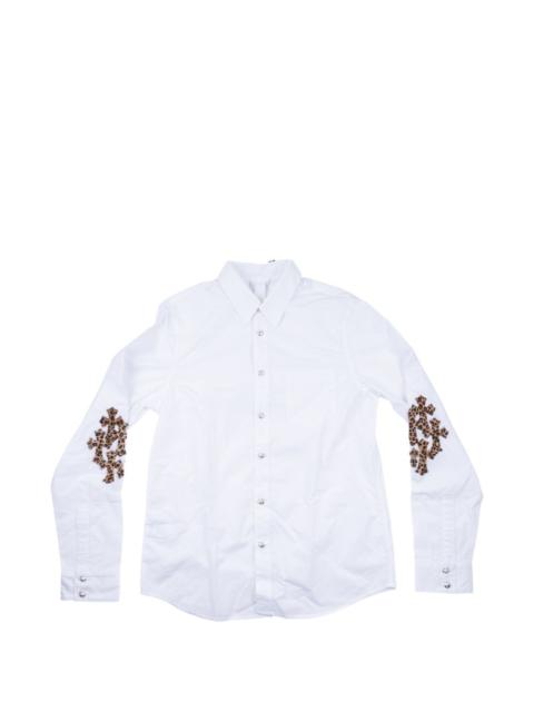 cross-embroidered shirt