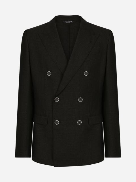 Double-breasted wool Taormina-fit jacket