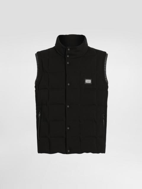 Jersey vest with branded tag