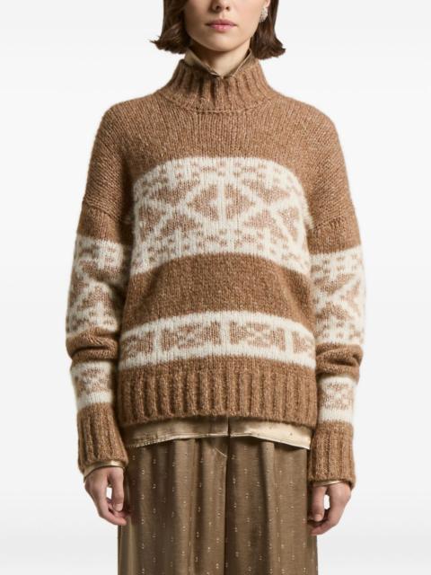 fairisle-pattern high-neck sweater