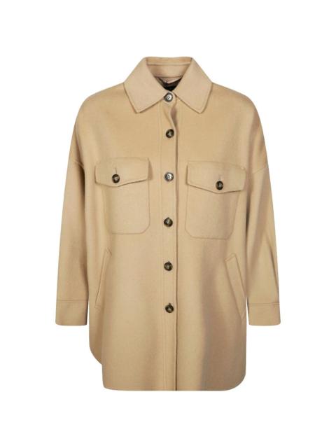 buttoned flap-pocket coat