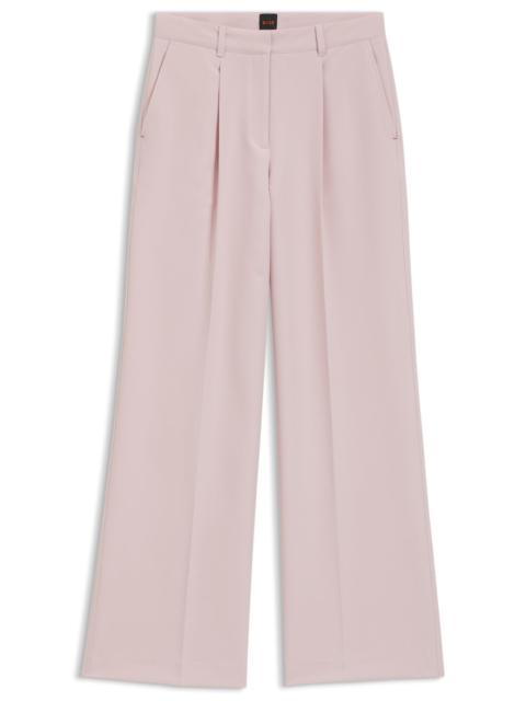 REGULAR-FIT WIDE-LEG PANTS IN STRETCH FABRIC