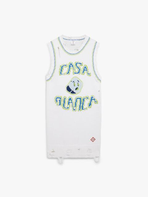 White Handknitted Mini Tank Dress | Casablanca Paris