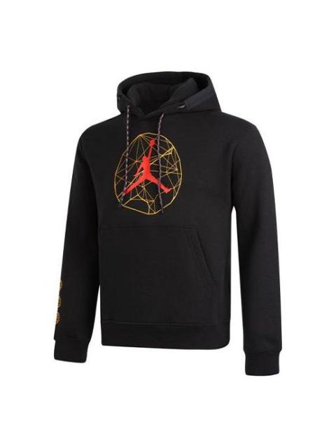 Air Jordan Casual Sports Hooded Lace-up Sweatshirt Men's Black DC9728-010