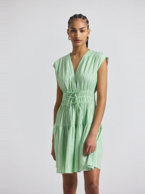 TORA PINTUCK STRIPE SHIRTING DRESS