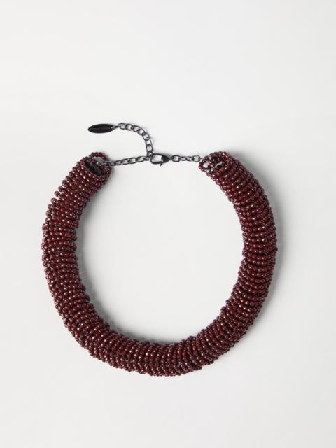 Hematite and sterling silver choker