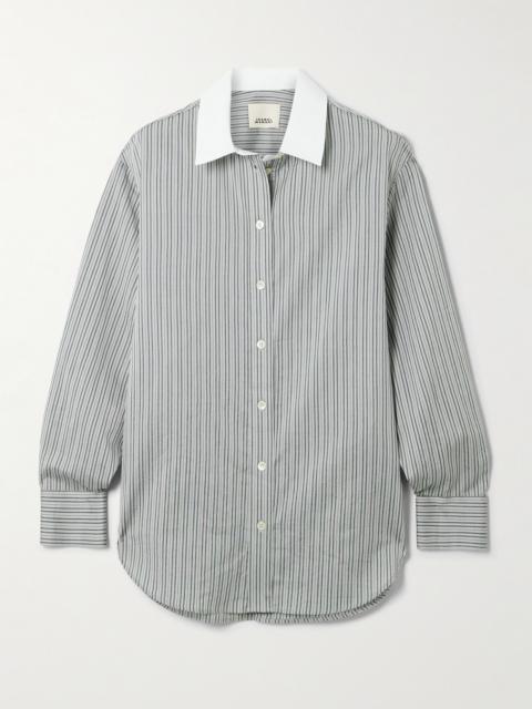 Fabrilane Striped Cotton And Silk-blend Twill Shirt
