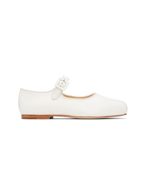White Mary Jane Pointe Ballerina Flats