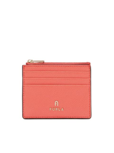 Camelia textured logo card case wallet