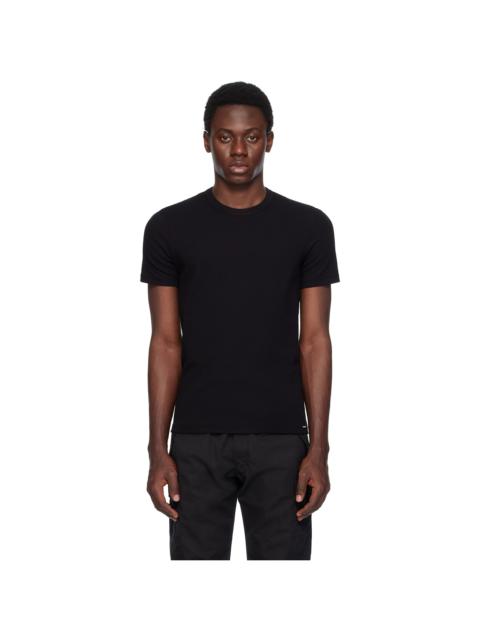 Black Cotton Stretch Jersey T-shirt
