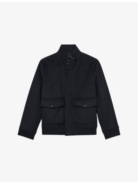 Hadley Funnel-Neck Wool Bomber Jacket