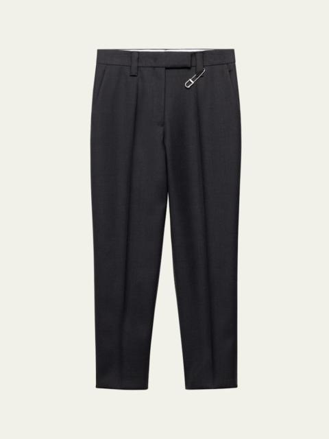Wool Gabardine Cropped Pants