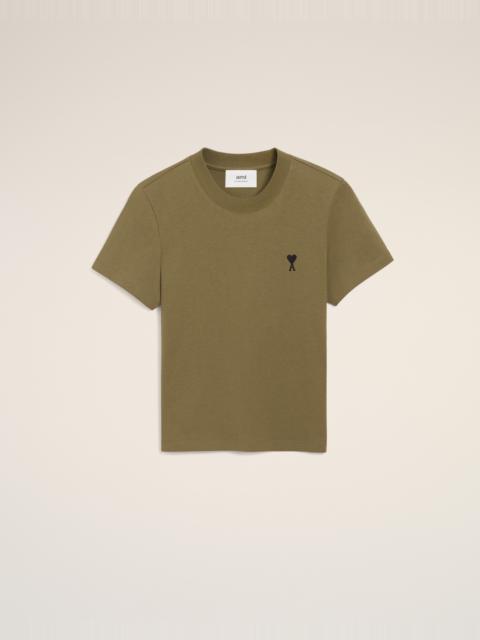 GREEN COTTON CROPPED AMI DE COEUR T-SHIRT