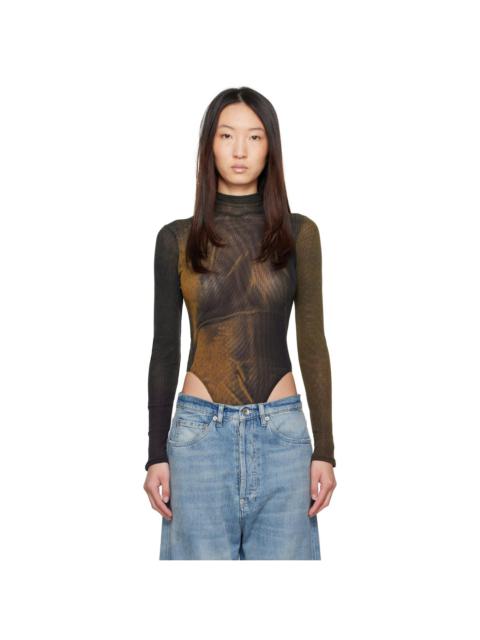 SSENSE Exclusive Green High Neck Printed Acid Water Bodysuit