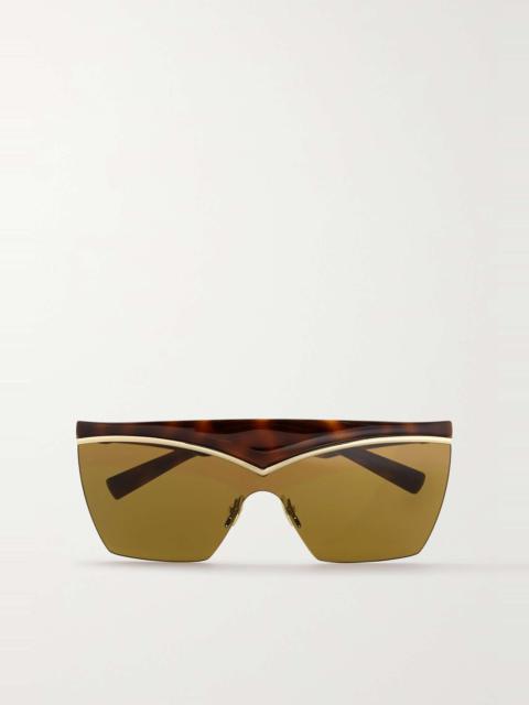 D-frame gold-tone and tortoiseshell acetate sunglasses