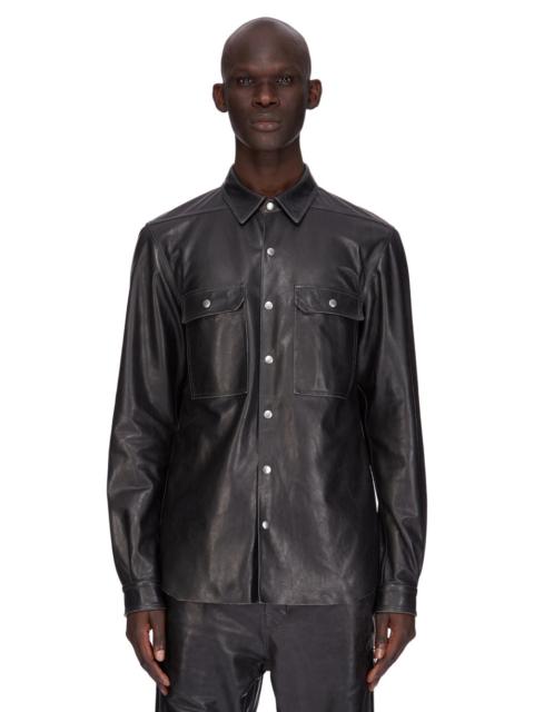 Black Hollywood Outershirt Leather Shirt