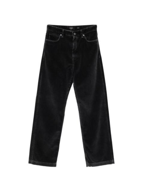 corduroy straight-leg trousers