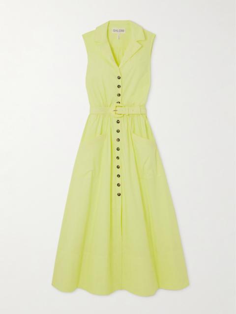 Kirat Belted Cotton-blend Midi Shirt Dress