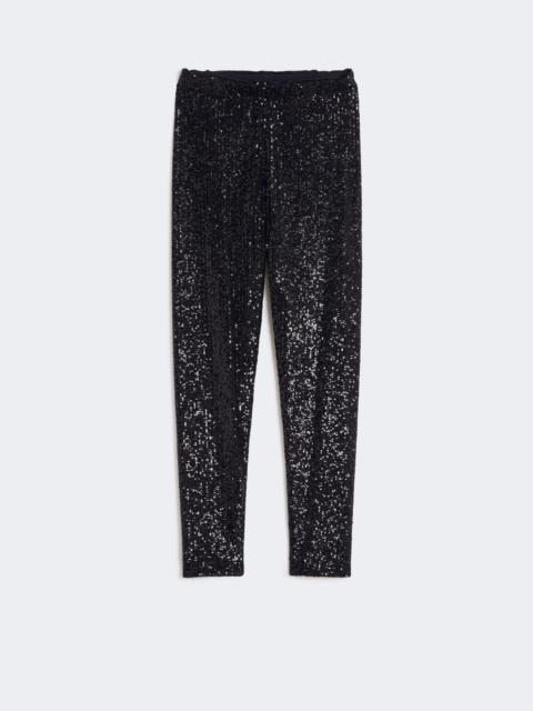 Sequinned leggings - BLACK
