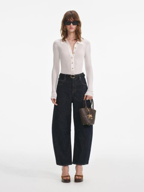 Indigo Barrel Leg Jeans