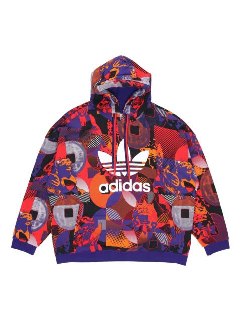 Men's adidas originals Series Cny Casual Sports Hooded Pullover Purple GN5448