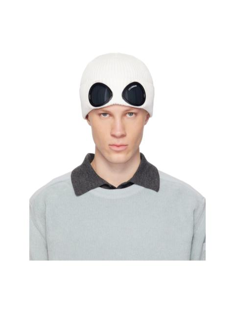 Off-White Cotton Goggle Beanie