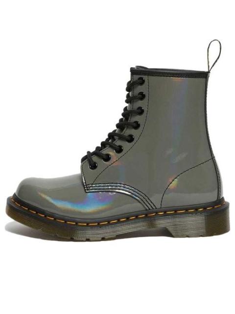 (WMNS) Dr. Martens 1460 Rainbow Patent Lace Up Boots 'Gunmetal' 26705029