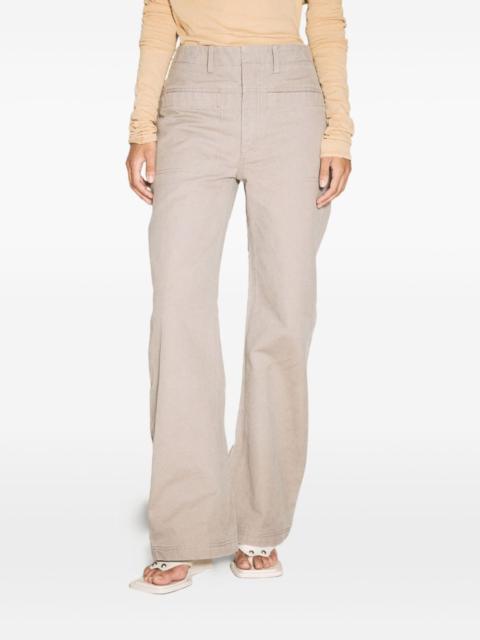 cotton flared trousers