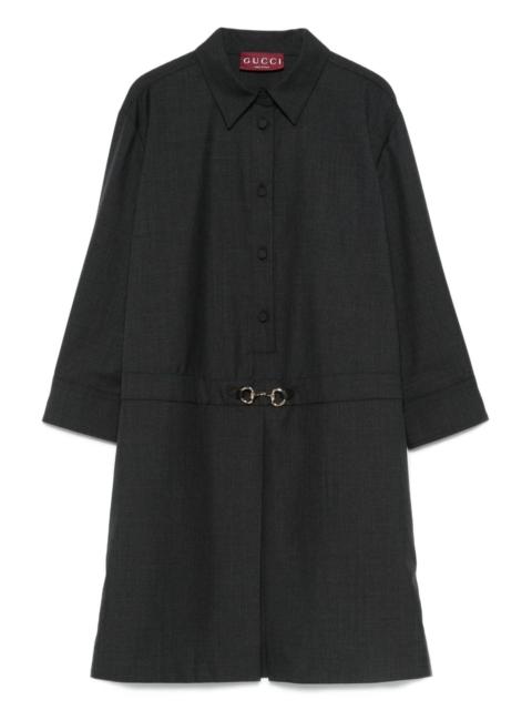 button-fastening shirt mini dress