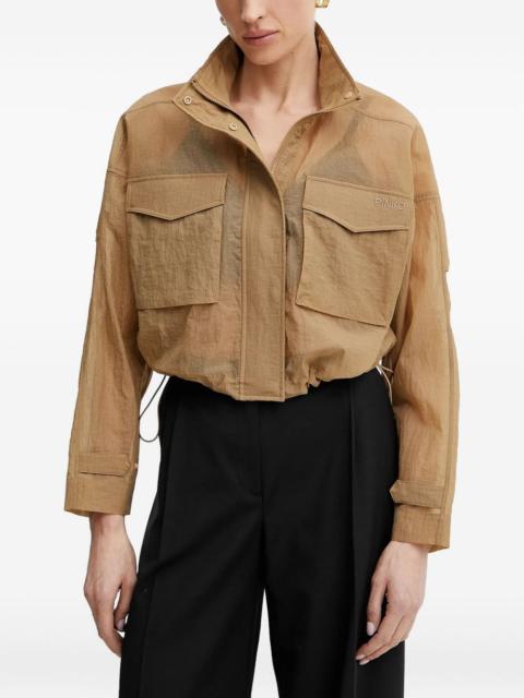 flap-pocket cropped jacket