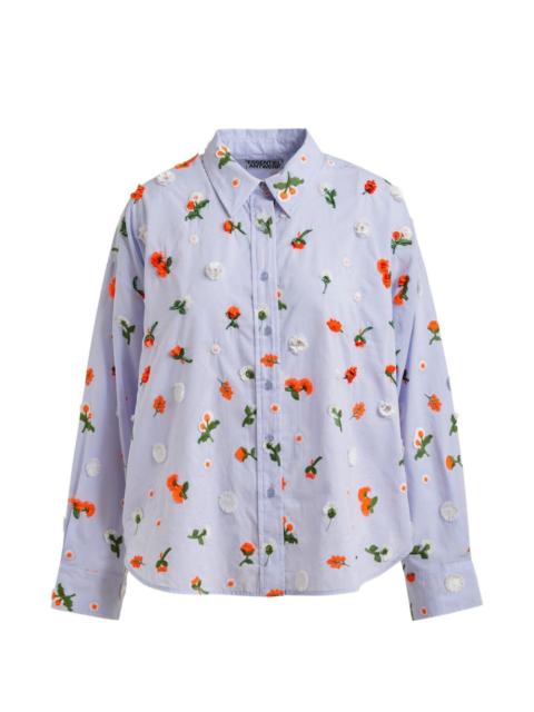 flower-embroidered shirt