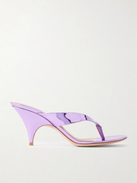 Sofia Thong 70 Mirrored-leather Sandals