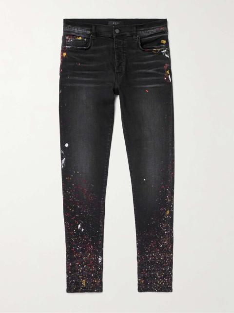 Skinny-Fit Paint-Splattered Jeans