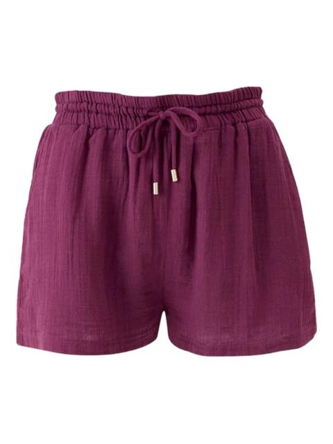 elasticated-waist cotton shorts