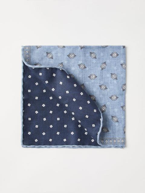Silk pocket square with diamond design
