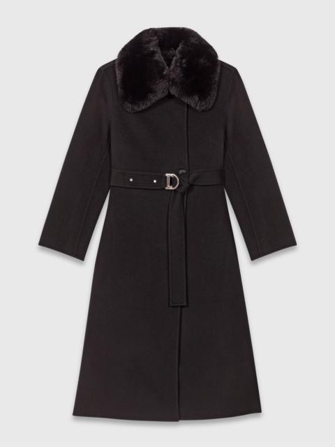 Double-faced coat with removable collar