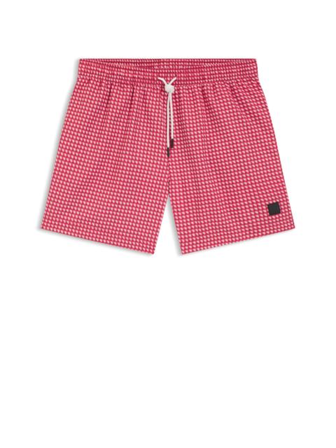 MICRO-PRINT SWIM SHORTS IN QUICK-DRY FABRIC