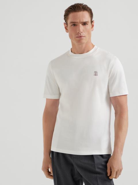Cotton jersey crew neck T-shirt with logo