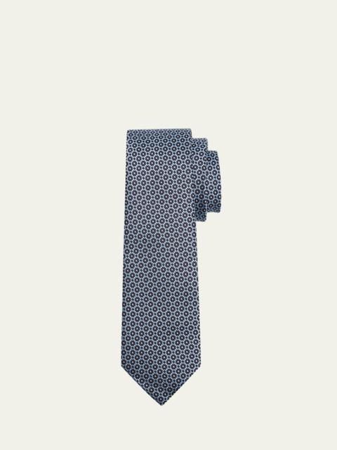 Men's Geometric Circle Jacquard Silk Tie