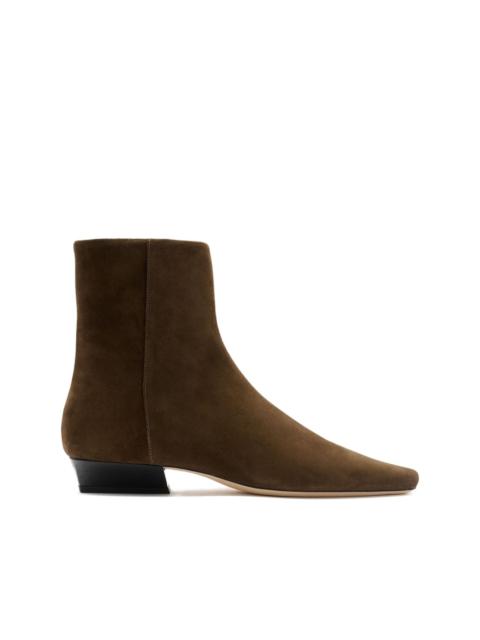 zipped block-heel ankle boots