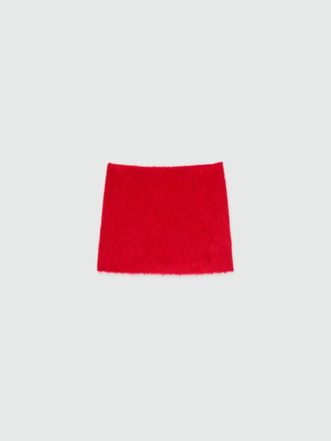 Red miniskirt in brushed wool felt
