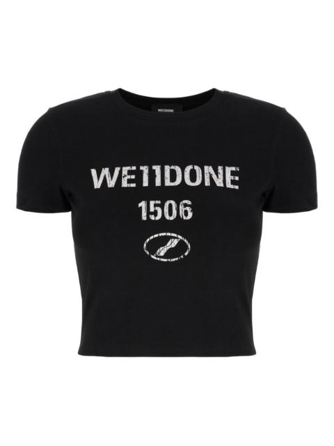 logo-print cropped T-shirt