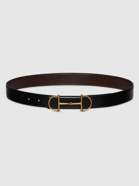 Reversible leather belt with Horsebit