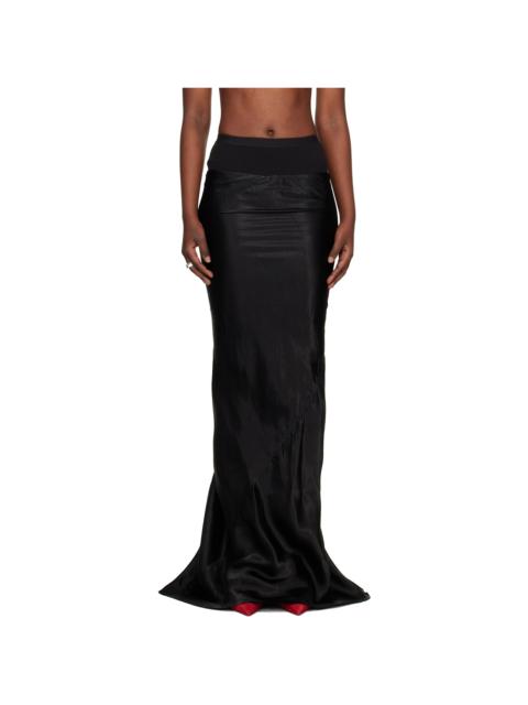 Black Temple Slim Long Coda Maxi Skirt
